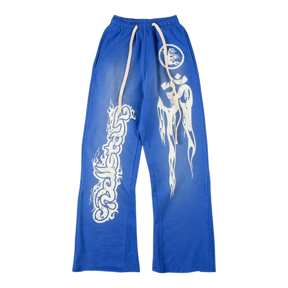 Hellstar Blue Flame Graphic Pants