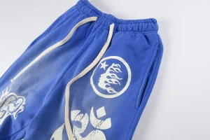 Hellstar Blue Flame Graphic Pants2