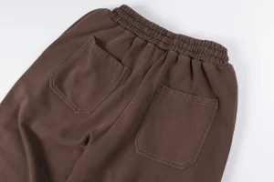 Hellstar Brown Snap Button Logo Pants2