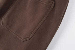 Hellstar Brown Snap Button Logo Pants4