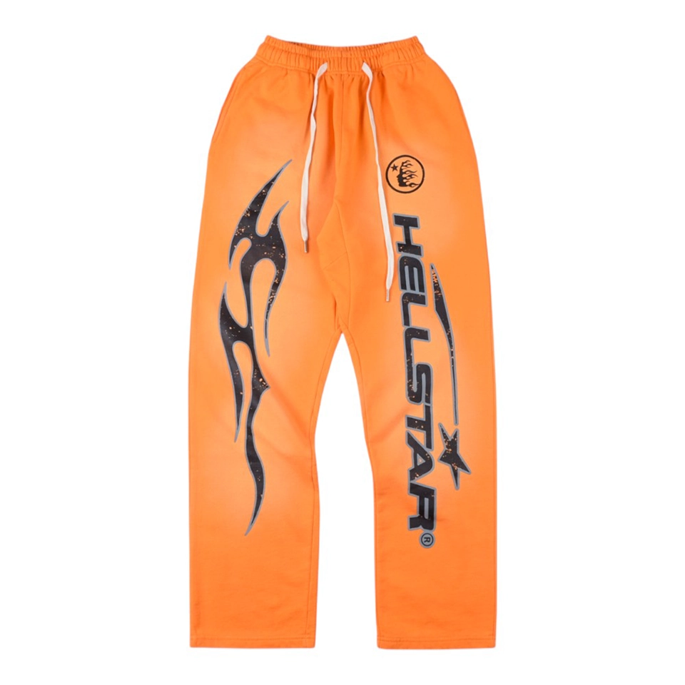Hellstar Flame Logo Orange Pants