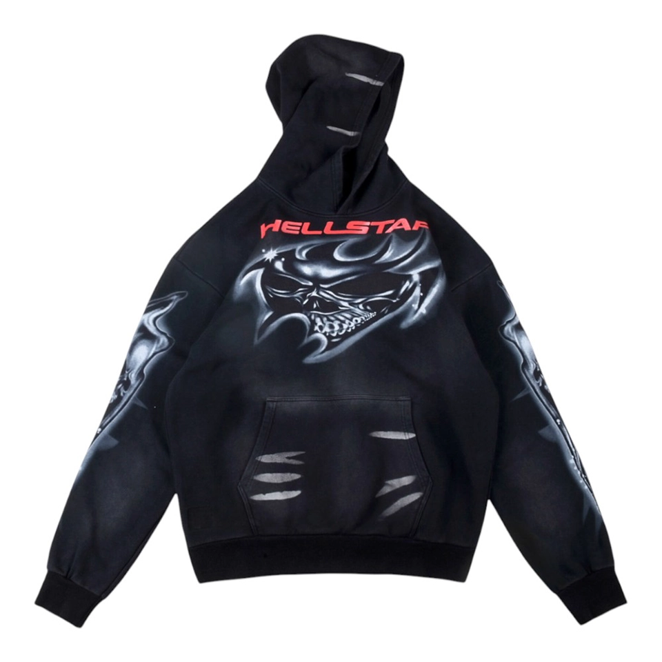 Hellstar Flare Black Flame Pullover Hoodie