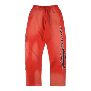Hellstar Gradient Flame Logo Sports Red Pants