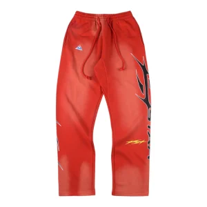 Hellstar Gradient Flame Logo Sports Red Pants