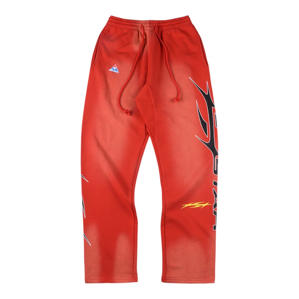 Hellstar Gradient Flame Logo Sports Red Pants