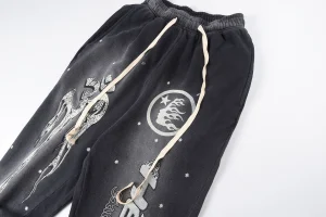 Hellstar Melting Skeleton Graphic Wide-Leg Pants1