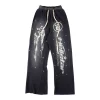 Hellstar Melting Skeleton Graphic Wide-Leg Pants