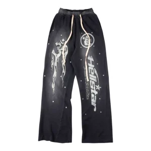 Hellstar Melting Skeleton Graphic Wide-Leg Pants