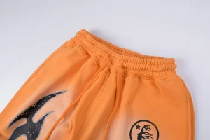 Hellstar Orange Flame Graphic Pants1