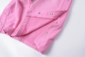 Hellstar Pink Logo Snap Detail Pants1