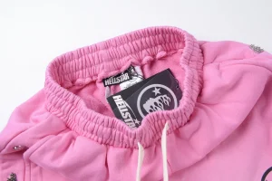 Hellstar Pink Logo Snap Detail Pants4