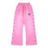 Hellstar Pink Logo Snap Detail Pants