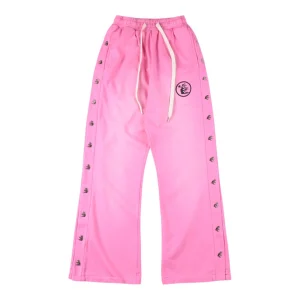 Hellstar Pink Logo Snap Detail Pants