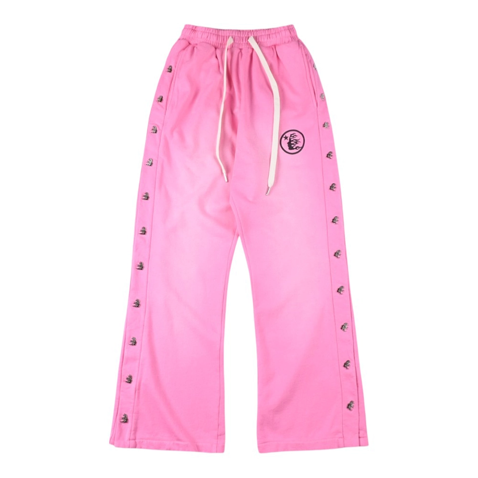 Hellstar Pink Logo Snap Detail Pants
