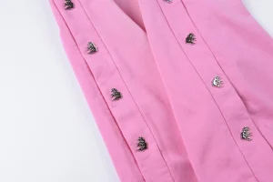 Hellstar Pink Logo Snap Detail Pants8