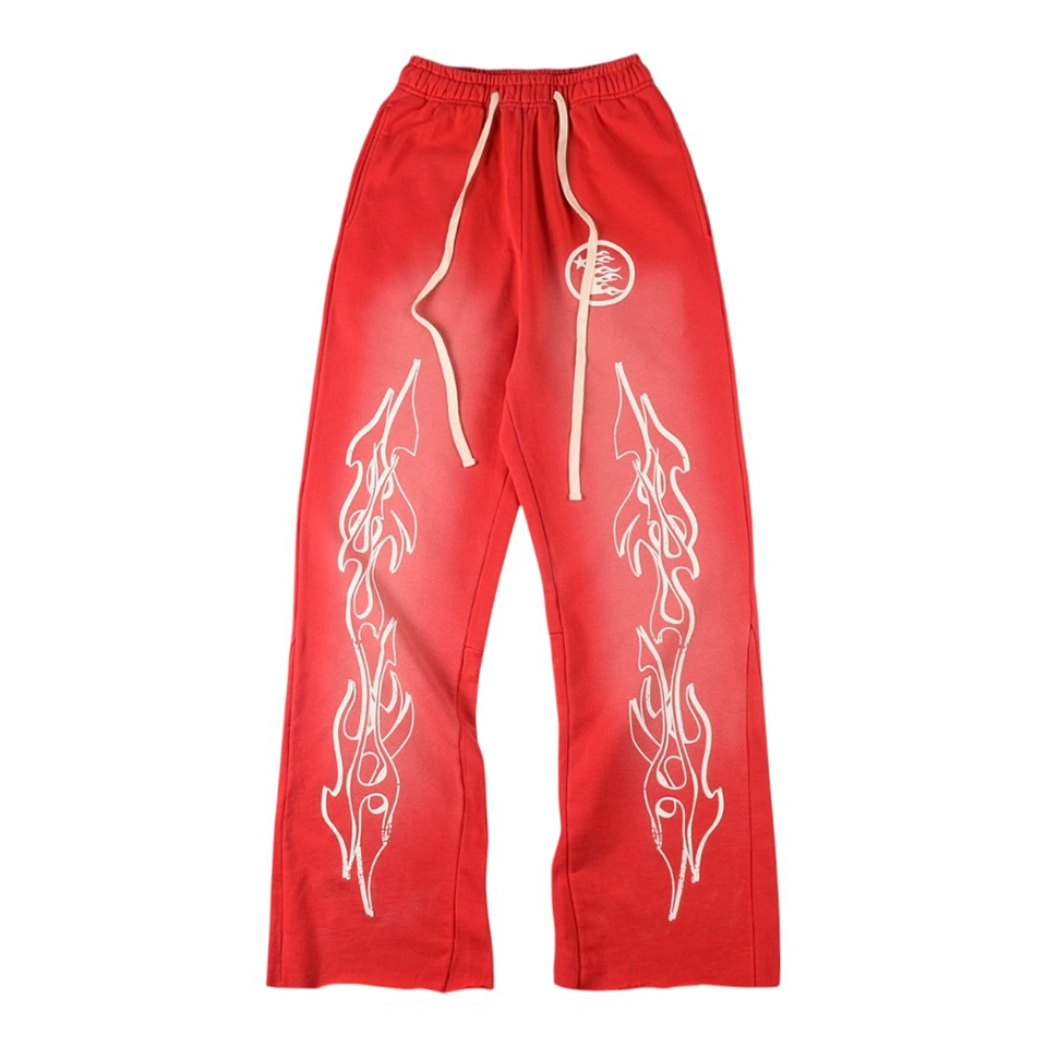 Hellstar Red Flame Graphic Pants