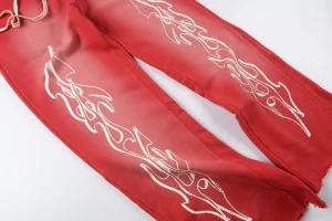 Hellstar Red Flame Graphic Pants8