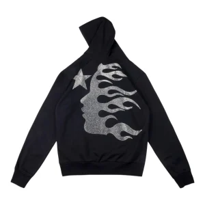 Hellstar Rhinestone Flame Head Pullover Hoodie