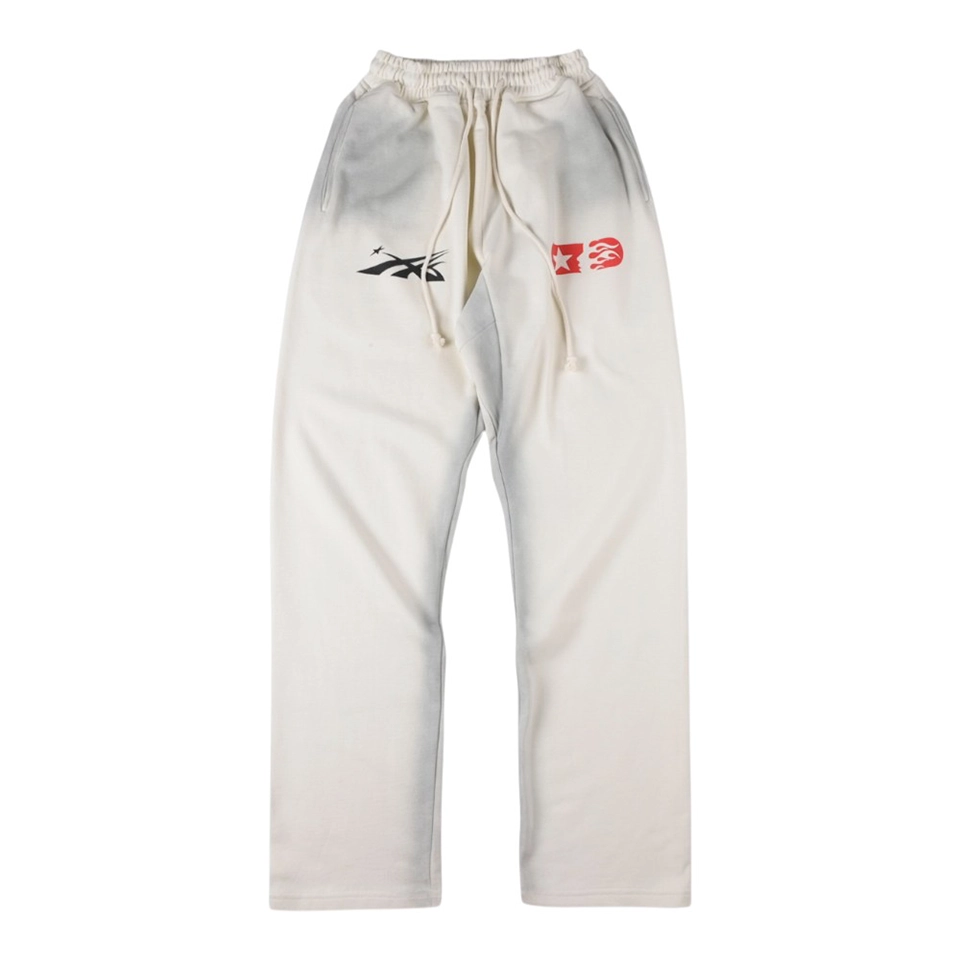 Hellstar Skull Multi-Print Gradient White Pants