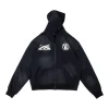 Hellstar Sports Zip-Up Logo Washed Hoodie