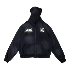 Hellstar Sports Zip-Up Logo Washed Hoodie