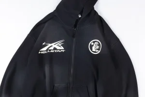 Hellstar Sports Zip-Up Logo Washed Hoodie8