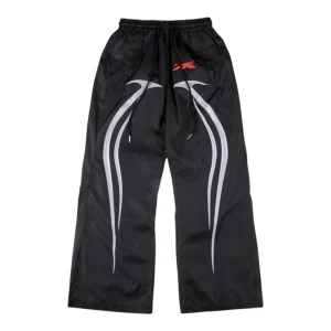 Hellstar Studios Black Racing Graphic Wide-Leg Pants