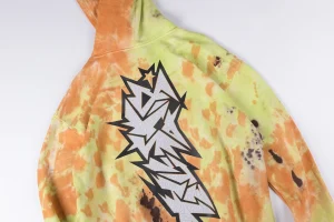 Hellstar Studios Cracked Letter Tie-Dye Cotton Hoodie5