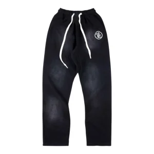 Hellstar Studios Faded Washed Logo Black Pants