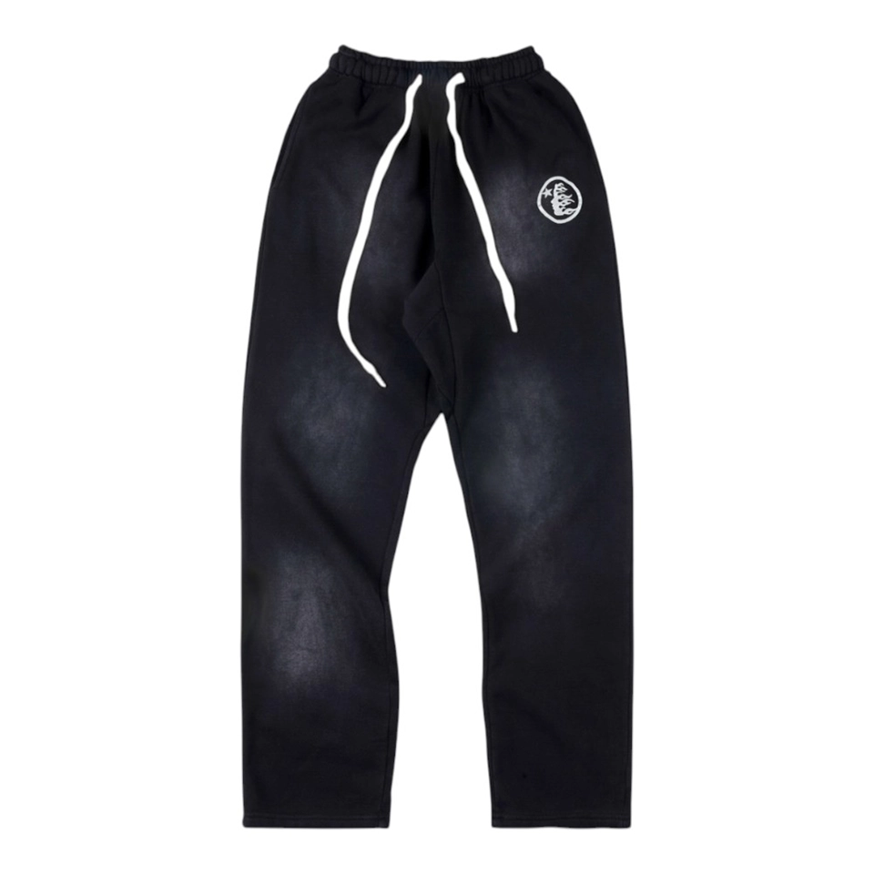 Hellstar Studios Faded Washed Logo Black Pants