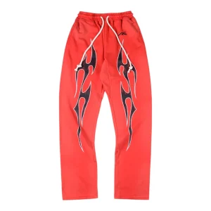 Hellstar Studios Flame Graffiti Red Sweatpants