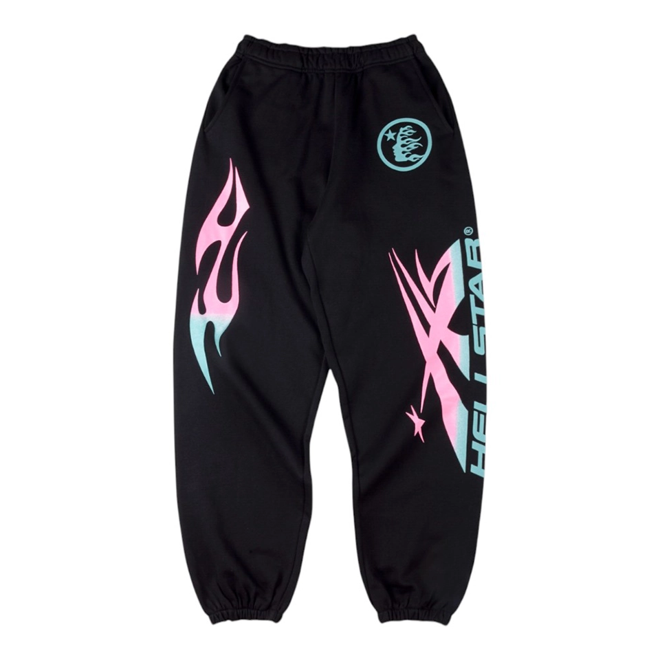 Hellstar Studios Galaxy Gradient Logo Black Sweatpants