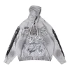 Hellstar Studios Grey Flame Number 11 Zip Up Hoodie