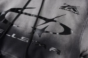 Hellstar Studios Grey Vintage Logo Washed Hoodie11