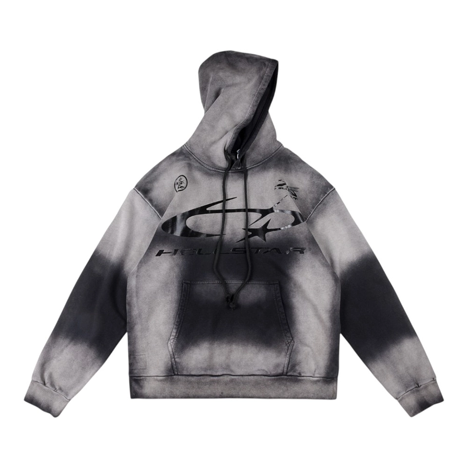 Hellstar Studios Grey Vintage Logo Washed Hoodie