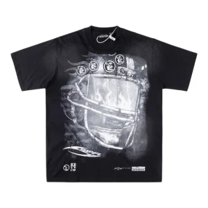 Hellstar Studios “NO GUTS NO GLORY” Flame Helmet T-shirt