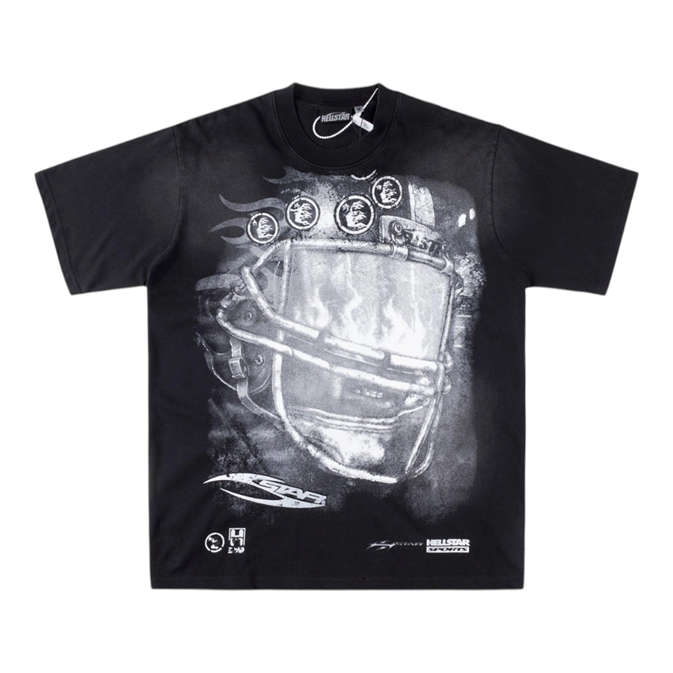 Hellstar Studios “NO GUTS NO GLORY” Flame Helmet T-shirt