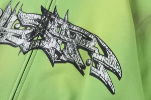 Hellstar Studios RECORDS Neon Green Graphic Hoodie10