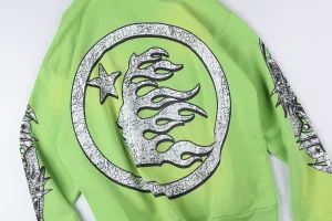 Hellstar Studios RECORDS Neon Green Graphic Hoodie12