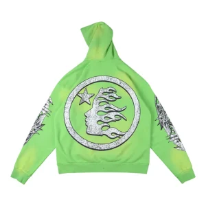 Hellstar Studios RECORDS Neon Green Graphic Hoodie