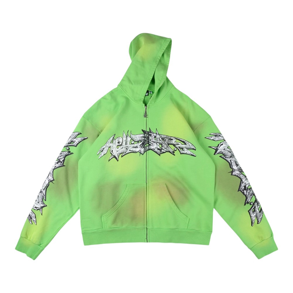 Hellstar Studios RECORDS Neon Green Graphic Hoodie