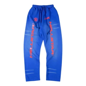 Hellstar Studios Red Logo Gradient Blue Sweatpants