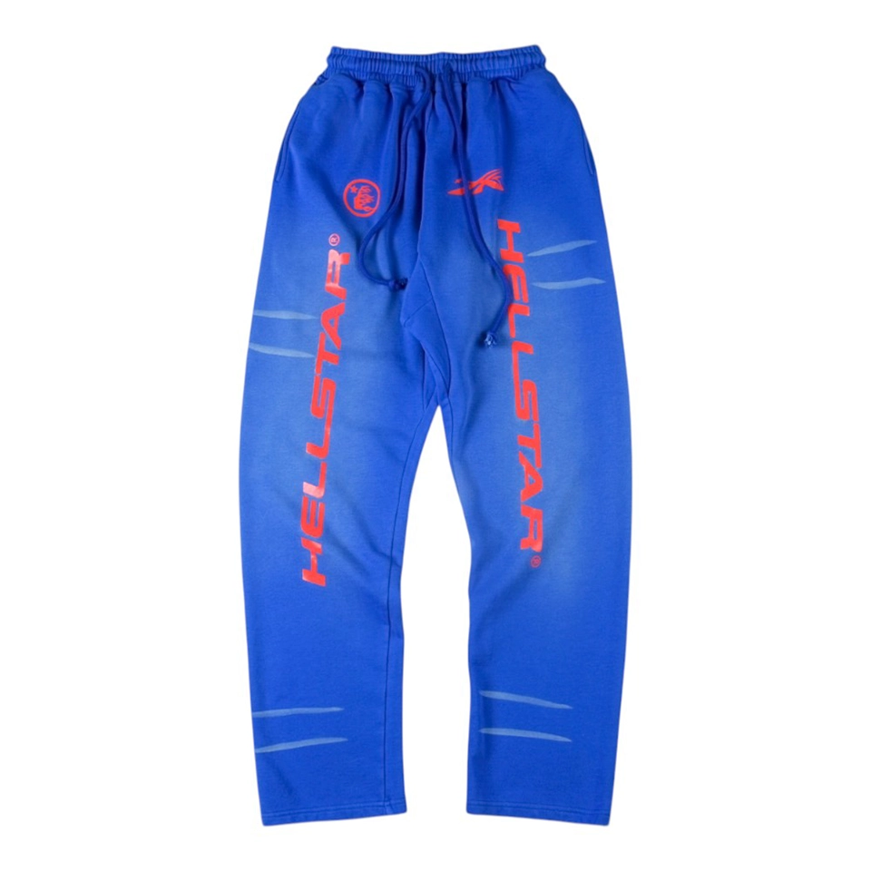 Hellstar Studios Red Logo Gradient Blue Sweatpants