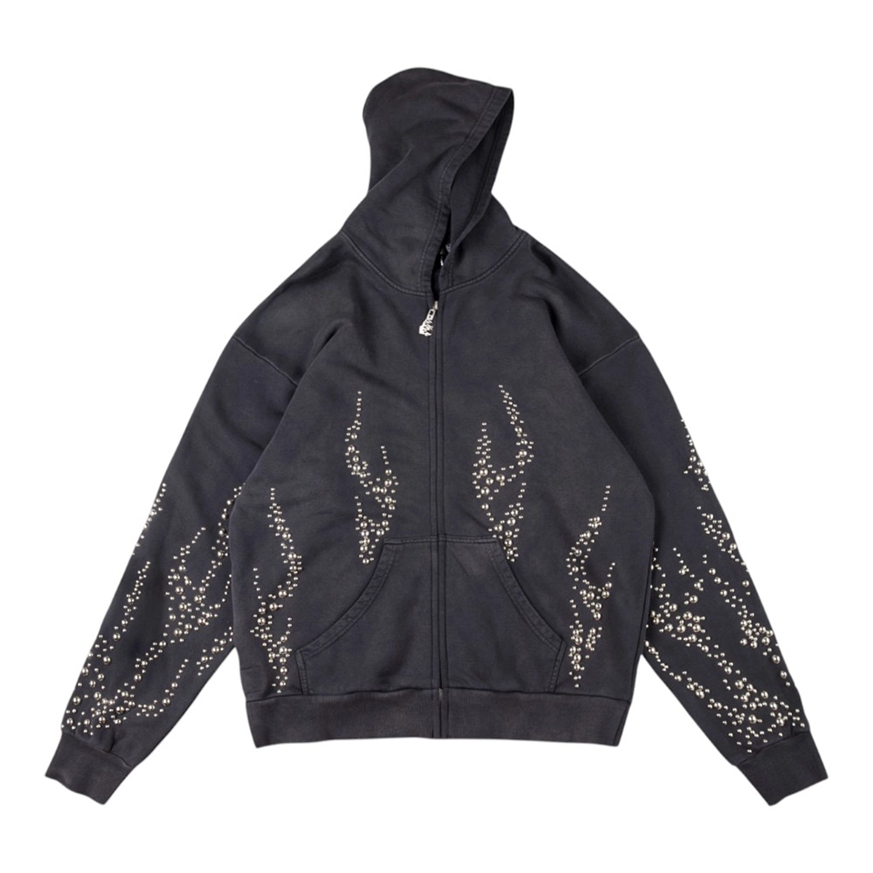 Hellstar Studios Studded Flames Hoodie