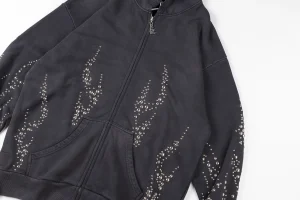 Hellstar Studios Studded Flames Hoodie4