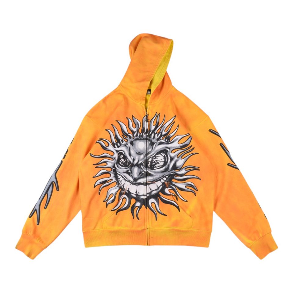 Hellstar Studios Sun Zip Orange Hoodie