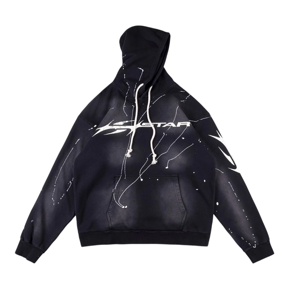 Hellstar Studios Vintage Logo Print Washed Hoodie