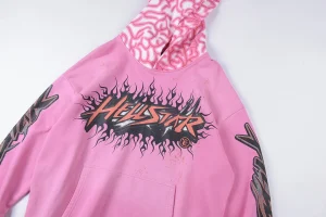 Hellstar Studios Washed Pink Graphic Pullover Hoodie1