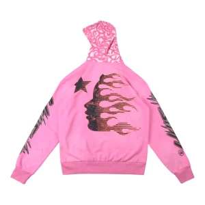 Hellstar Studios Washed Pink Graphic Pullover Hoodie