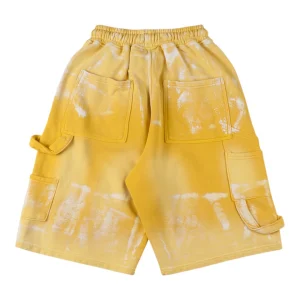 Hellstar Studios Yellow Bleach-Dyed Cargo Shorts